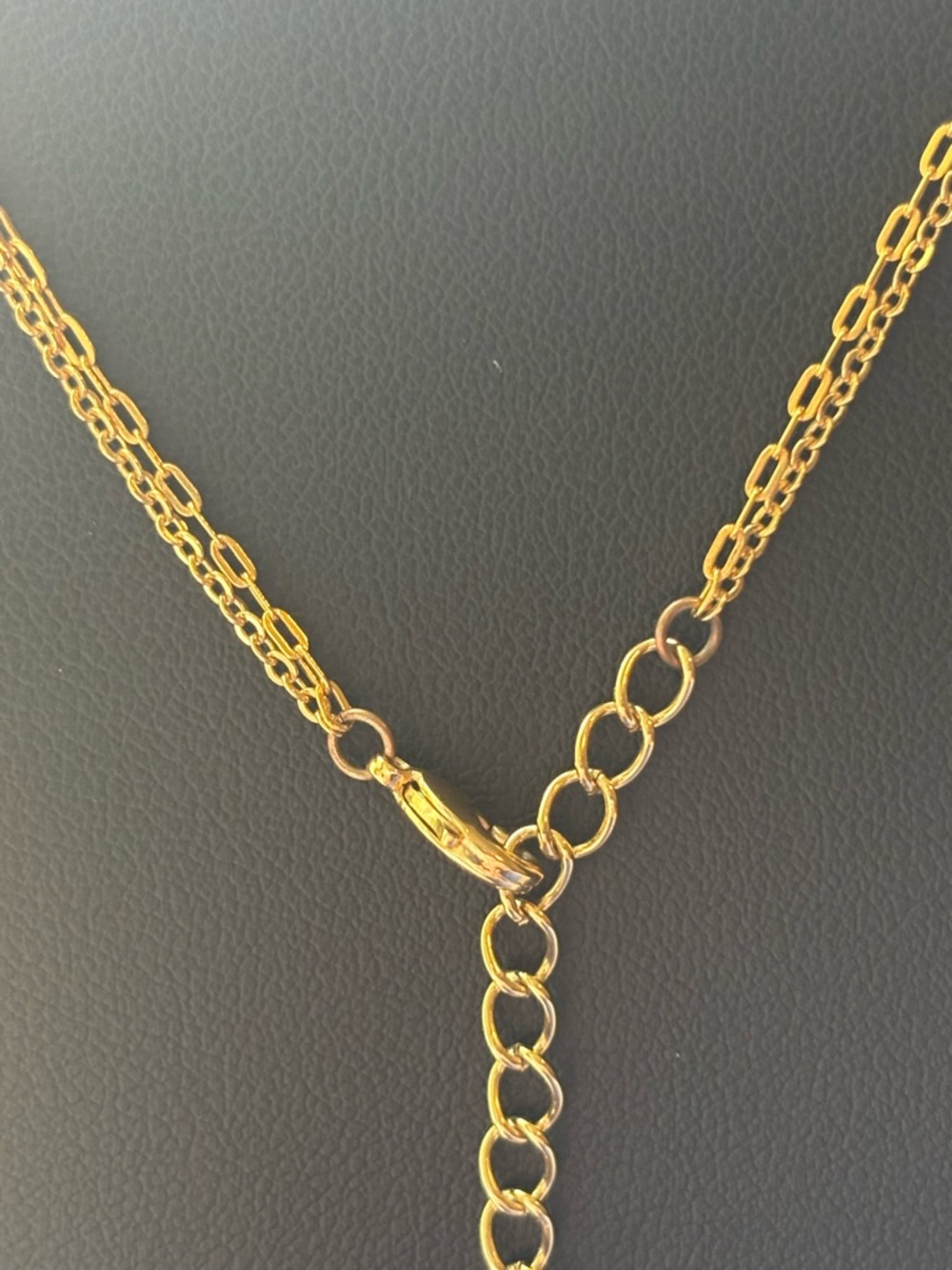 Gold Plated Lariat Necklace Turquoise Teardrop Pendant Y Necklace Layered Boho - Picture 10 of 16
